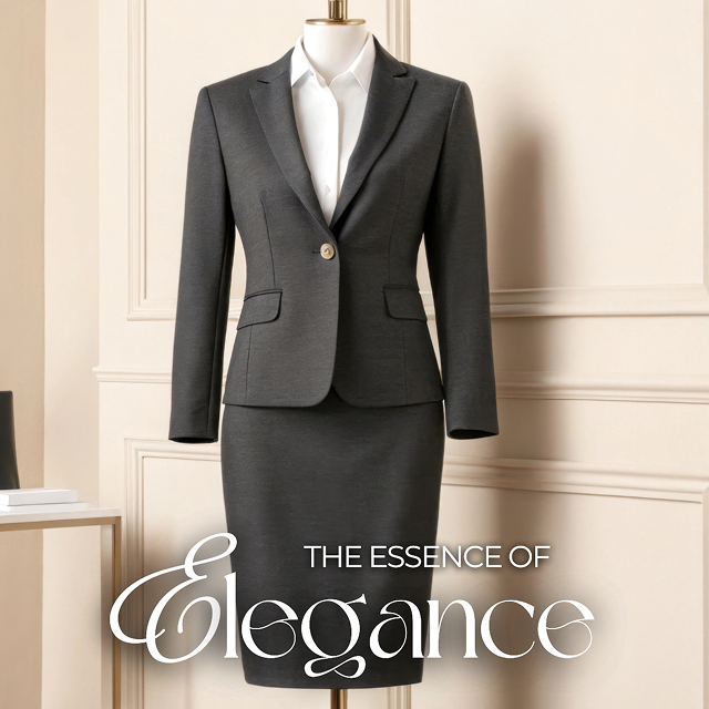 Women's Charcoal Skirt Suit